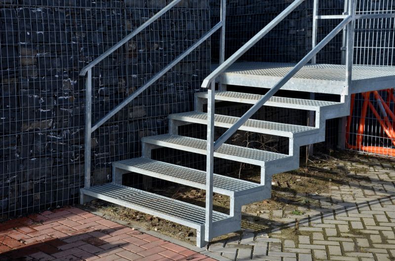 Concrete Stairs with Metal Railings