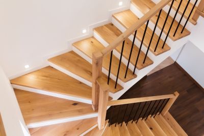 Final Touches on Wood Stairs